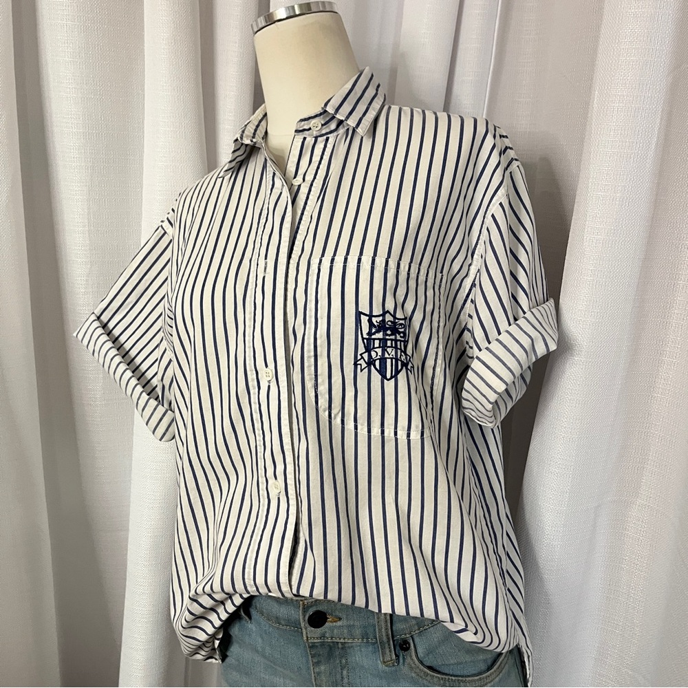 Vintage Diane Von Furstenberg Striped Cotton Button Down